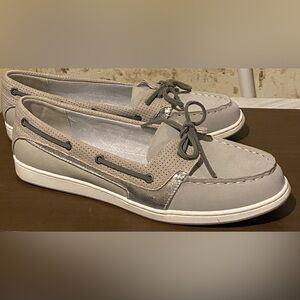 Falls Creek Gray and Silver Loafers for Women